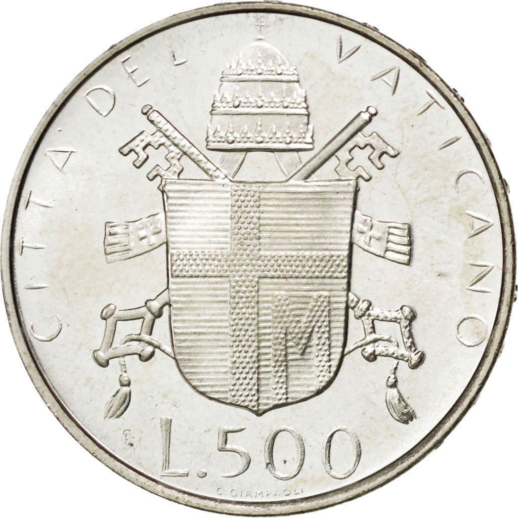 VATICAN CITY, 500 Lire, 1979, KM #148, MS(63), Silver, 29.3, 11.02