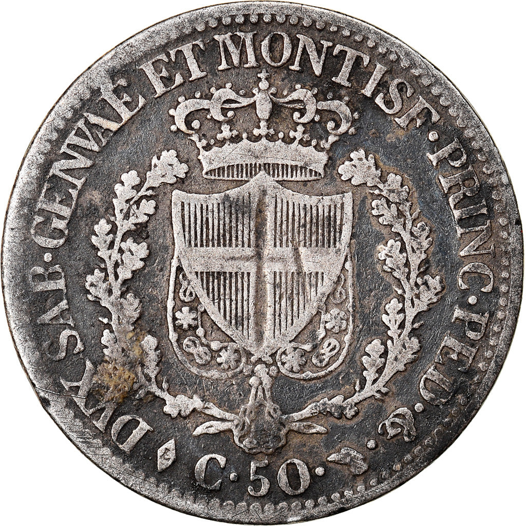 Münze, Italien Staaten, SARDINIA, Carlo Felice, 50 Centesimi, 1828, Torino, S+