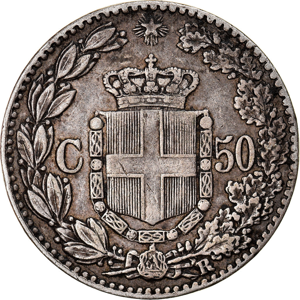 Monnaie, Italie, Umberto I, 50 Centesimi, 1889, Rome, TTB+, Argent, KM:26