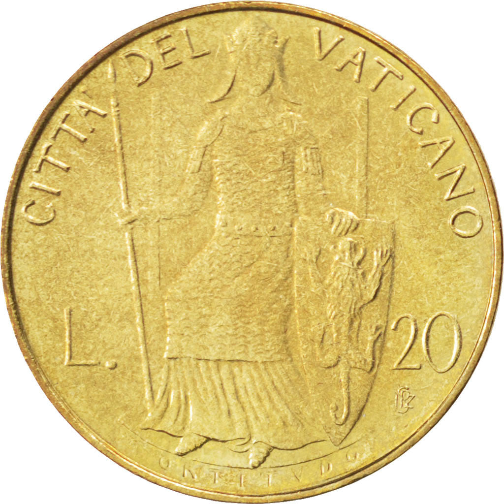 VATICAN CITY, 20 Lire, 1980, KM #144, MS(63), Aluminum-Bronze, 21.25, 3.56
