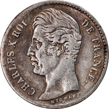 Munten, Frankrijk, Charles X, 1/4 Franc, 1829, Paris, ZF, Zilver, KM:722.1