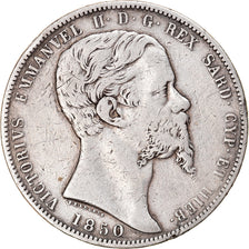 Coin, ITALIAN STATES, SARDINIA, Vittorio Emanuele II, 5 Lire, 1850, Genoa