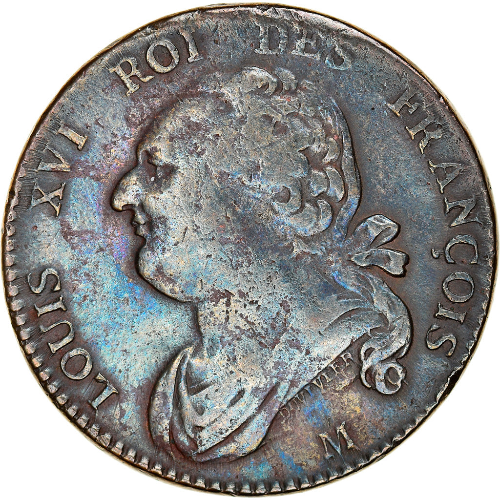 Moneda, Francia, Louis XVI, 12 deniers françois, 12 Deniers, 1792, Toulouse