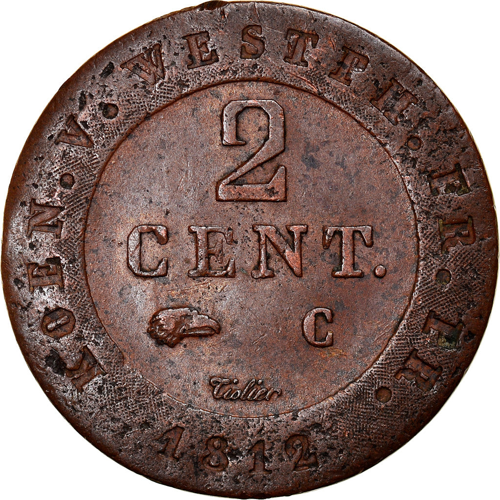 Coin, German States, WESTPHALIA, Jerome, 2 Centimes, 1812, Cassel, EF(40-45)