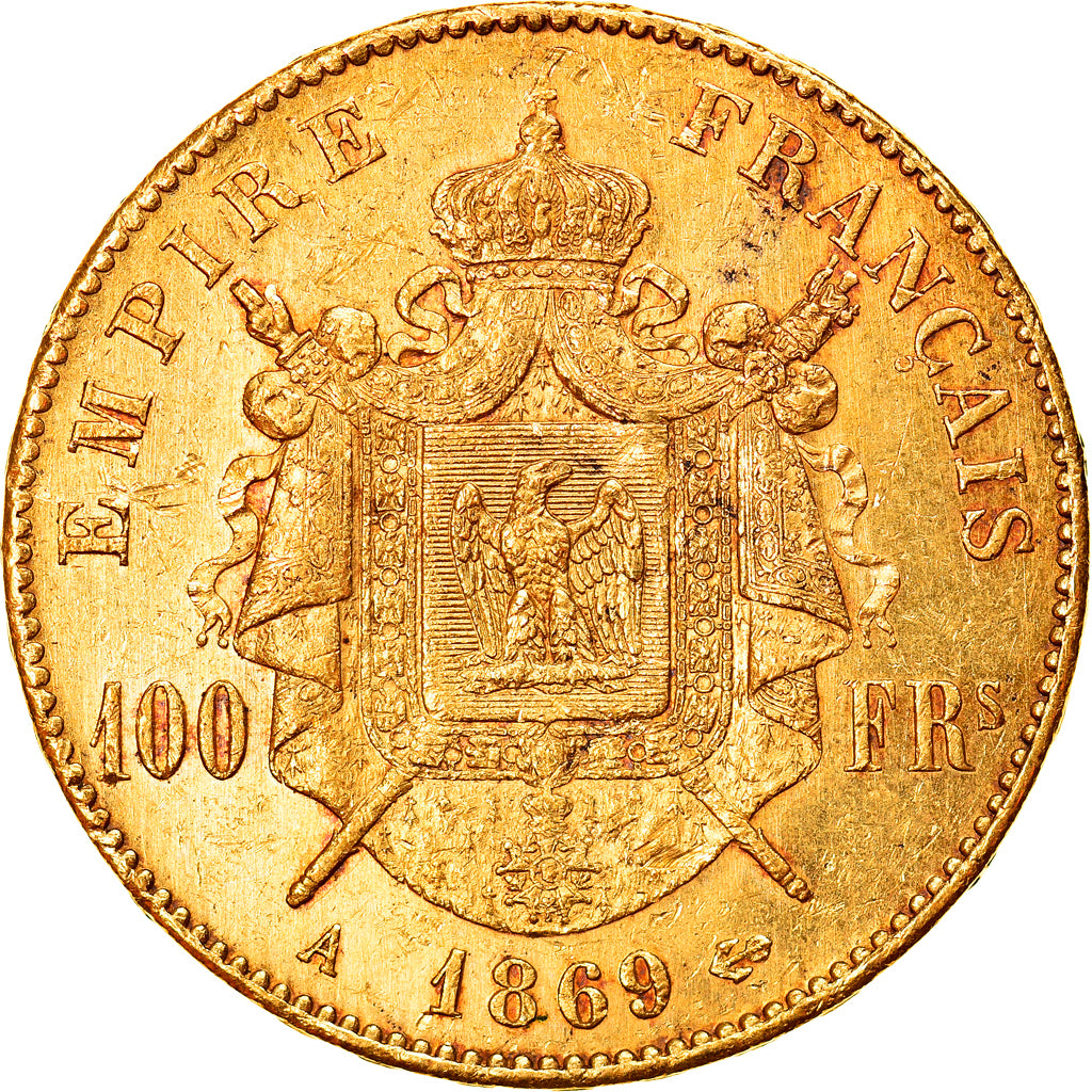 Moneta, Francja, Napoleon III, Napoléon III, 100 Francs, 1869, Paris