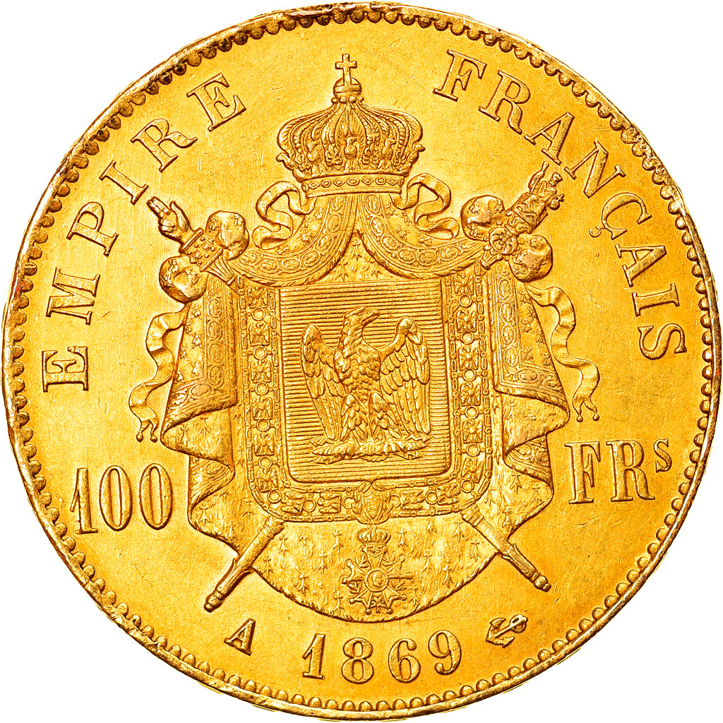 Monnaie, France, Napoleon III, Napoléon III, 100 Francs, 1869, Paris, TTB+, Or