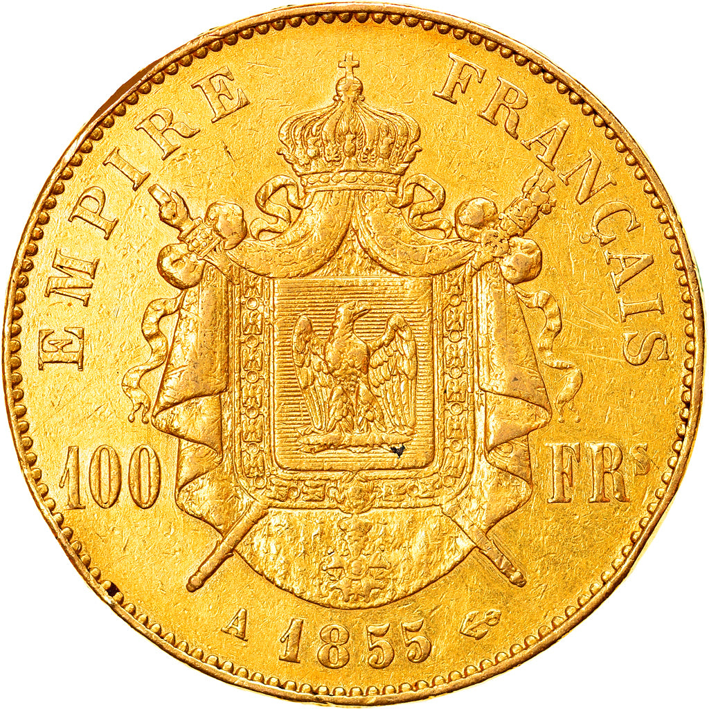 Monnaie, France, Napoleon III, 100 Francs, 1855, Paris, TB+, Or, Gadoury:1135