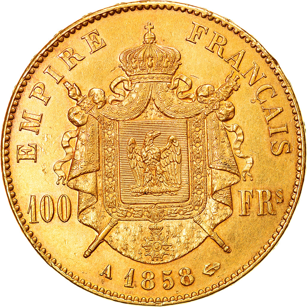 Munten, Frankrijk, Napoleon III, Napoléon III, 100 Francs, 1858, Paris, ZF+