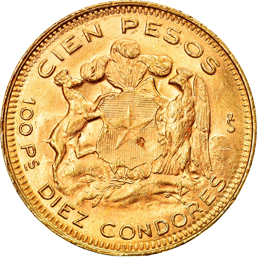 Münze, Chile, 100 Pesos, 1947, Santiago, VZ+, Gold, KM:175