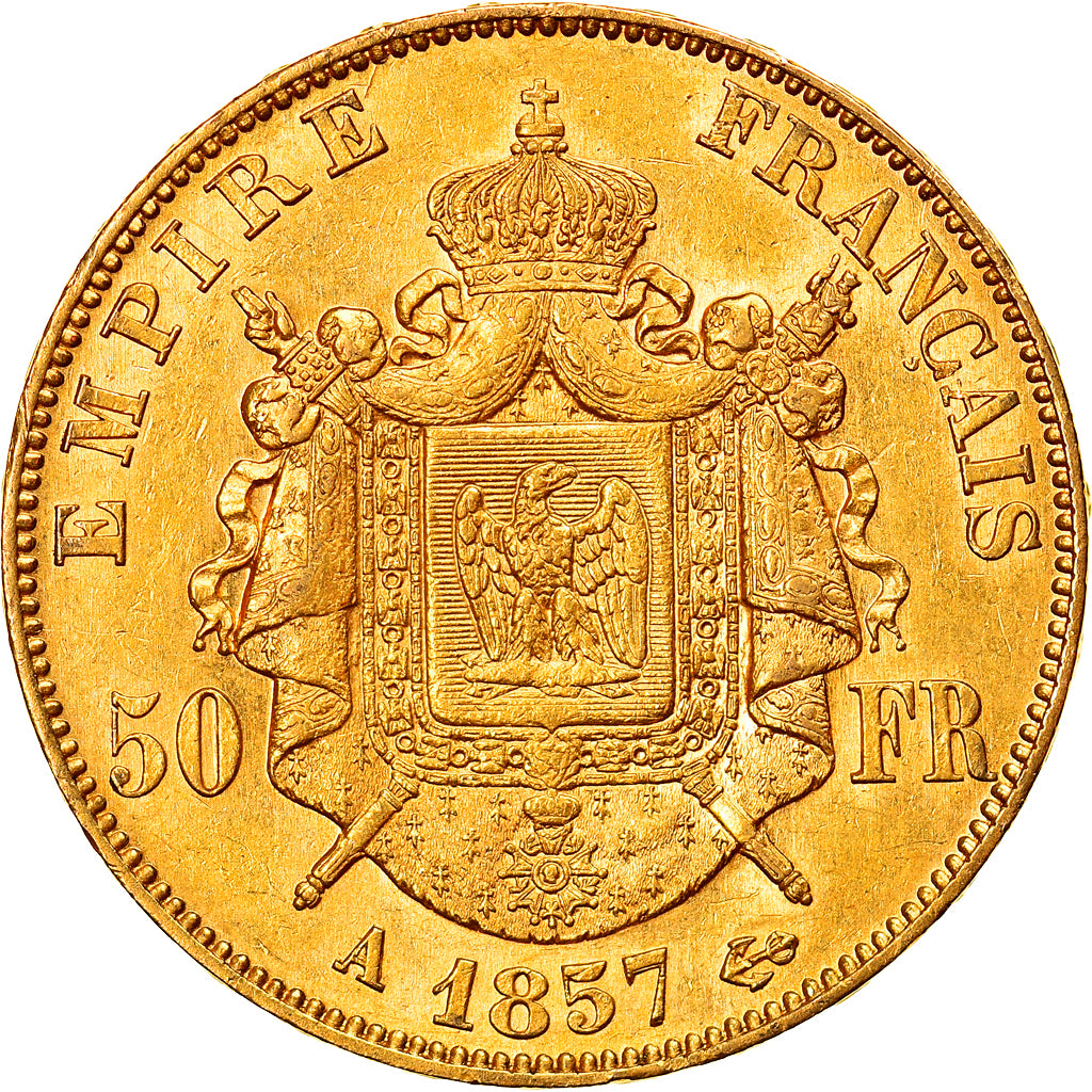 Monnaie, France, Napoleon III, 50 Francs, 1857, Paris, TTB+, Or, Gadoury:1111