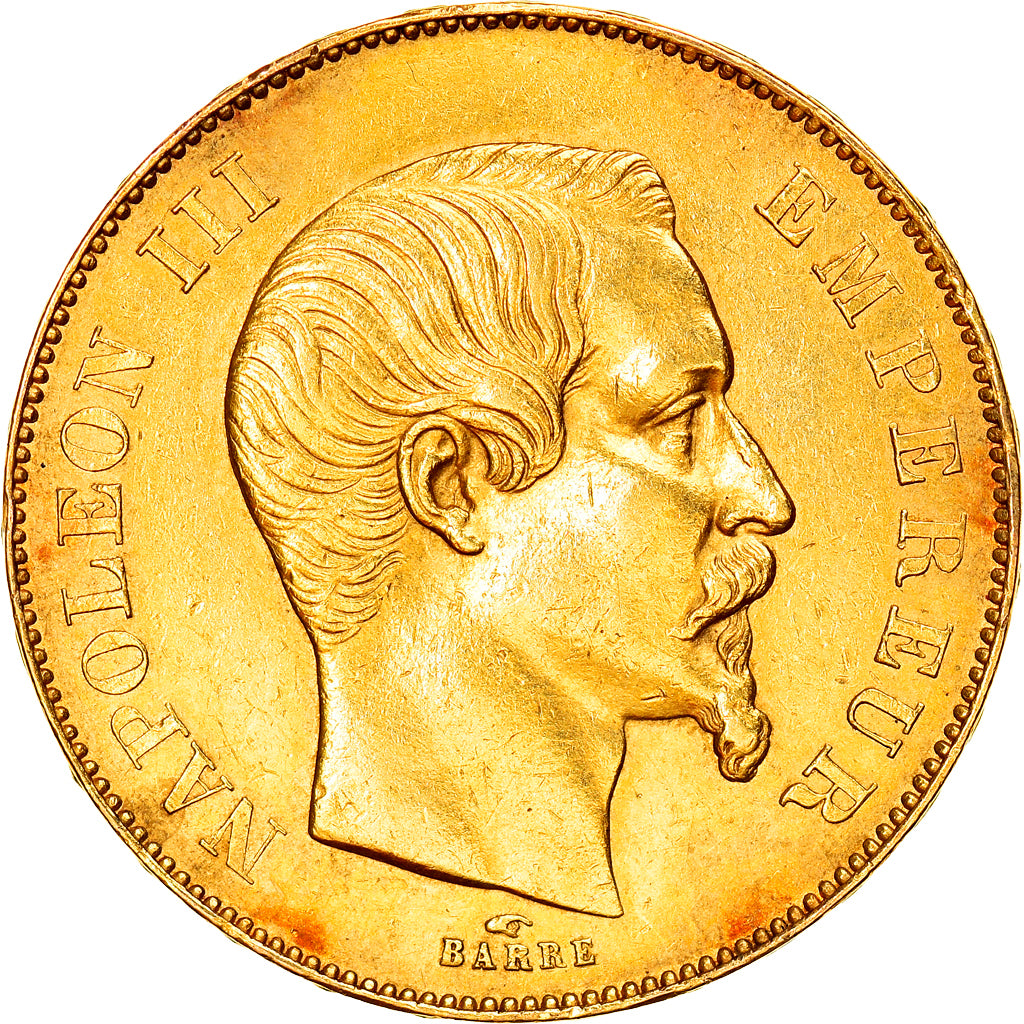 Moeda, França, Napoleon III, Napoléon III, 50 Francs, 1855, Paris, AU(50-53)