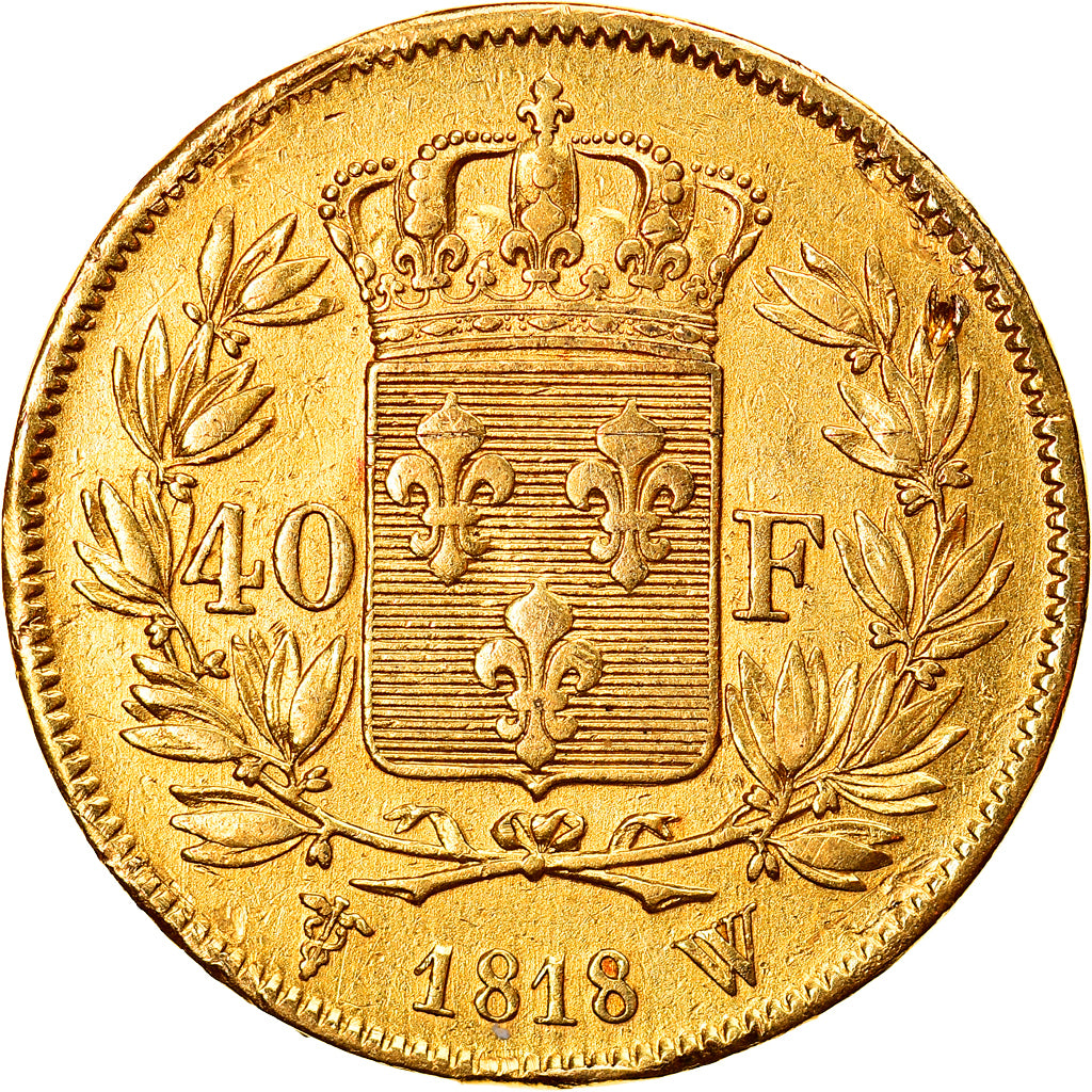 Coin, France, Louis XVIII, Louis XVIII, 40 Francs, 1818, Lille, VF(30-35), Gold