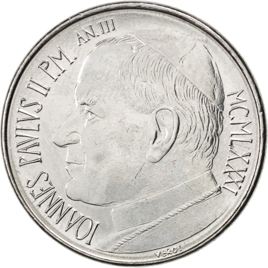 CITTÀ DEL VATICANO, John Paul II, 50 Lire, 1981, SPL, Acciaio inossidabile,...