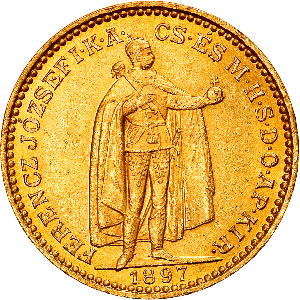 Munten, Hongarije, Franz Joseph I, 20 Korona, 1897, Kormoczbanya, UNC-, Goud