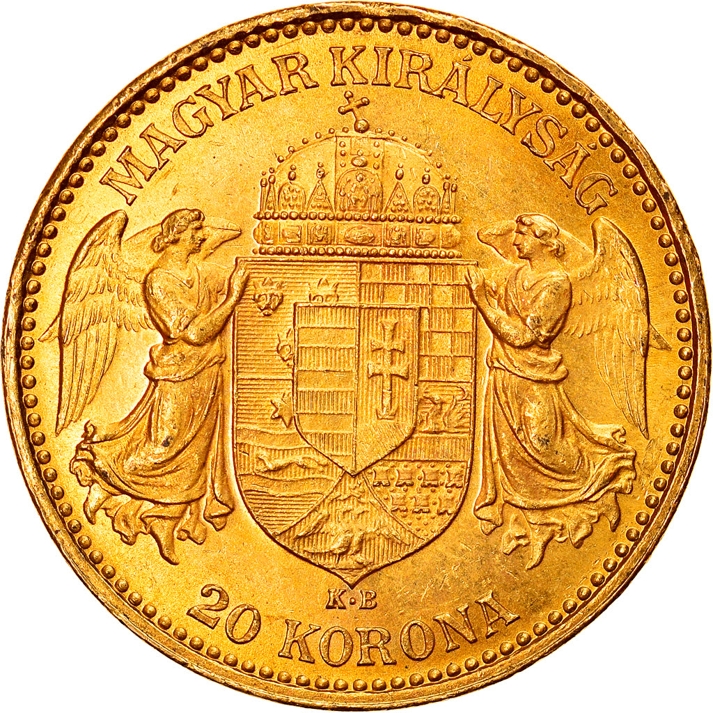 Munten, Hongarije, Franz Joseph I, 20 Korona, 1897, Kormoczbanya, UNC-, Goud