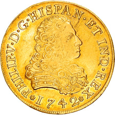 Moneda, México, Philip V, 8 Escudos, 1742, Mexico City, EBC, Oro, KM:148