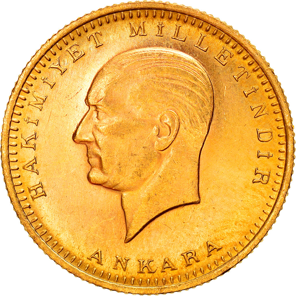 Coin, Turkey, Mustafa Kemal Atatürk, 100 Kurush, 1970, Ankara, MS(60-62), Gold