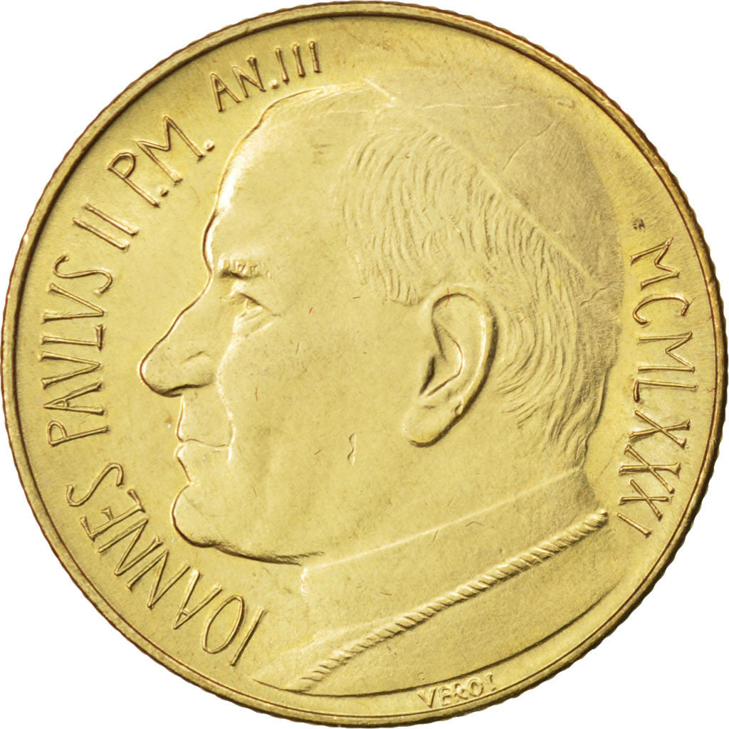 Münze, Vatikanstadt, John Paul II, 200 Lire, 1981, UNZ, Aluminum-Bronze, KM:159