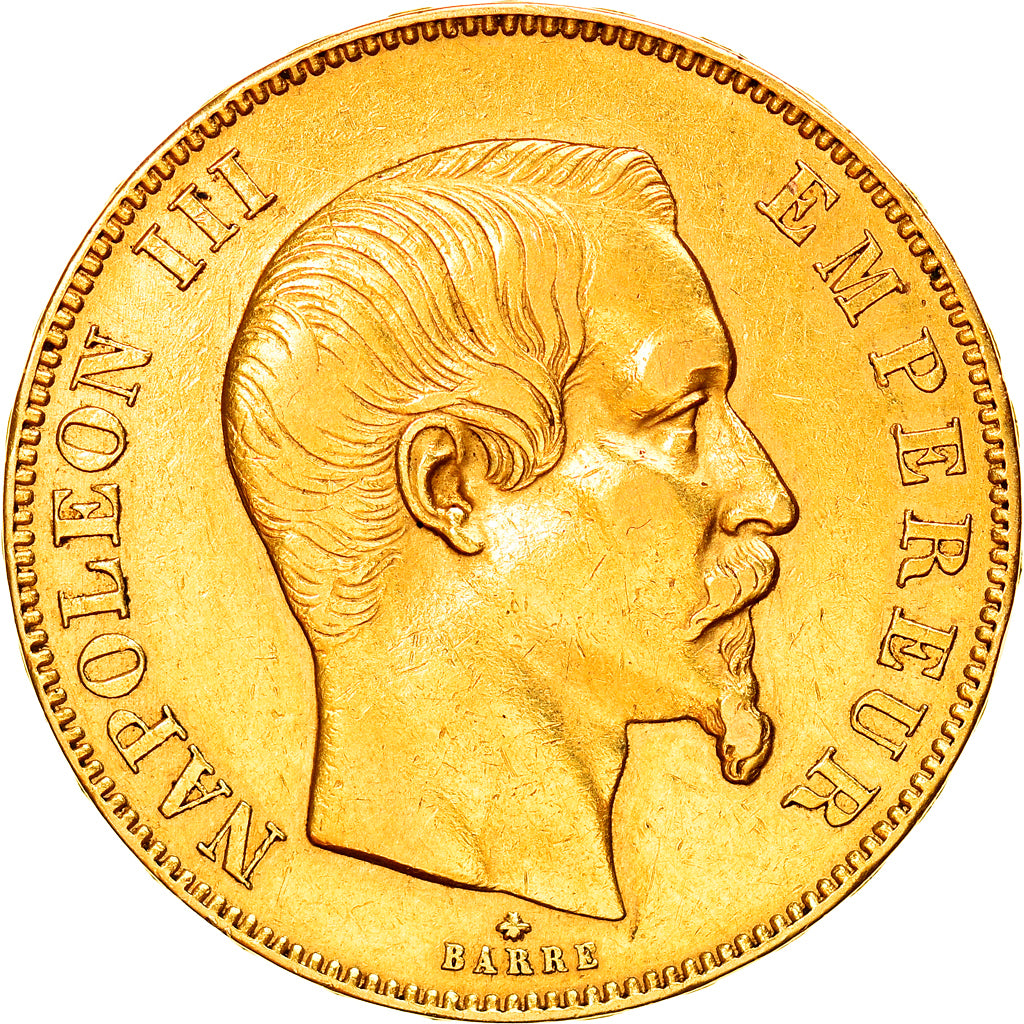 Moneta, Francja, Napoleon III, Napoléon III, 50 Francs, 1858, Strasbourg