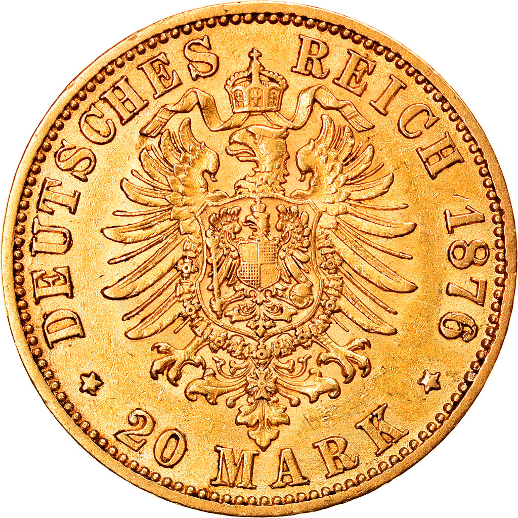 Monnaie, Etats allemands, PRUSSIA, Wilhelm I, 20 Mark, 1876, Berlin, TTB+, Or