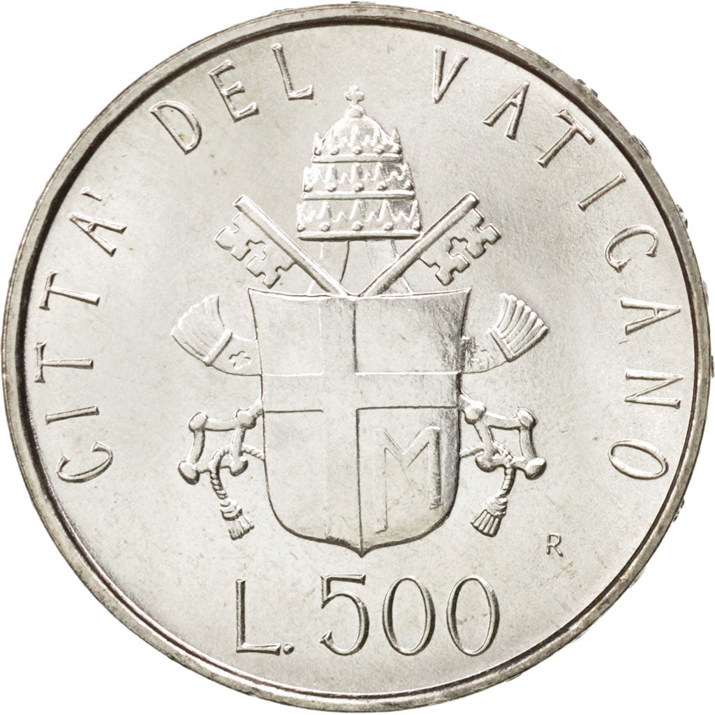 VATICAN CITY, 500 Lire, 1981, KM #160, MS(63), Silver, 29.3, 11.00