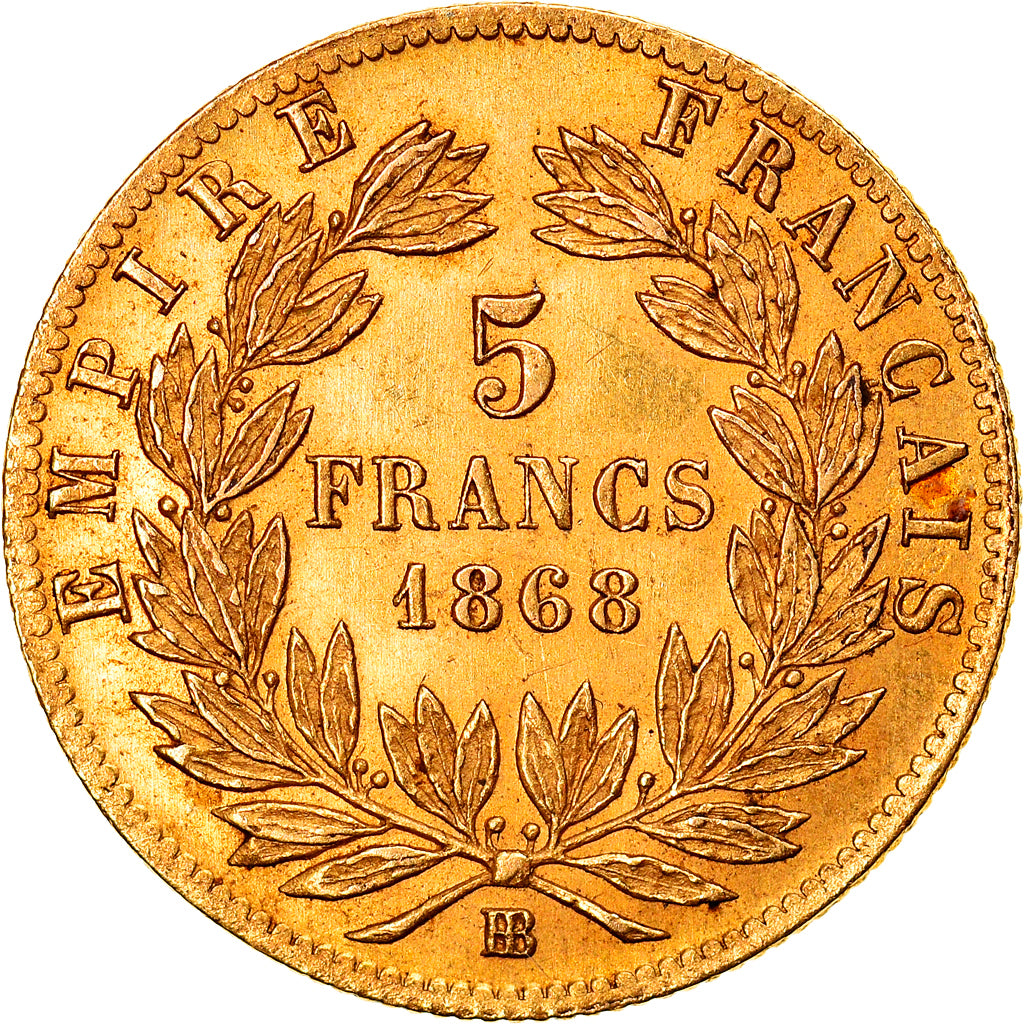 Monnaie, France, Napoleon III, Napoléon III, 5 Francs, 1868, Strasbourg, SUP