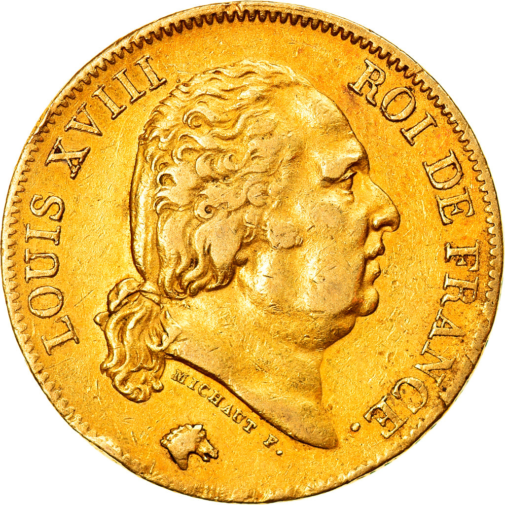 Coin, France, Louis XVIII, Louis XVIII, 40 Francs, 1818, Lille, VF(30-35), Gold