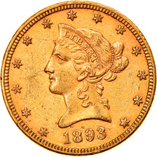 Coin, United States, Coronet Head, $10, Eagle, 1893, U.S. Mint, Philadelphia
