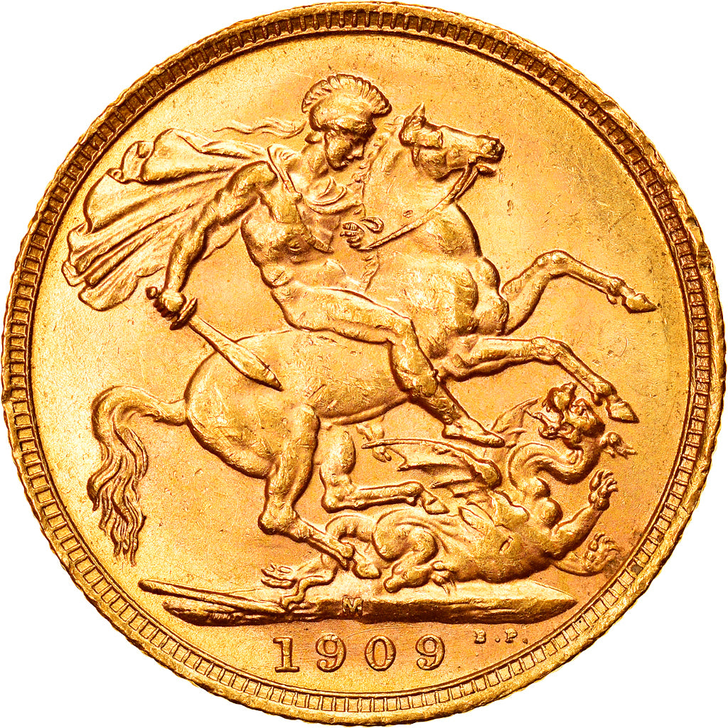 Moneda, Australia, Edward VII, Sovereign, 1909, Melbourne, EBC, Oro, KM:15