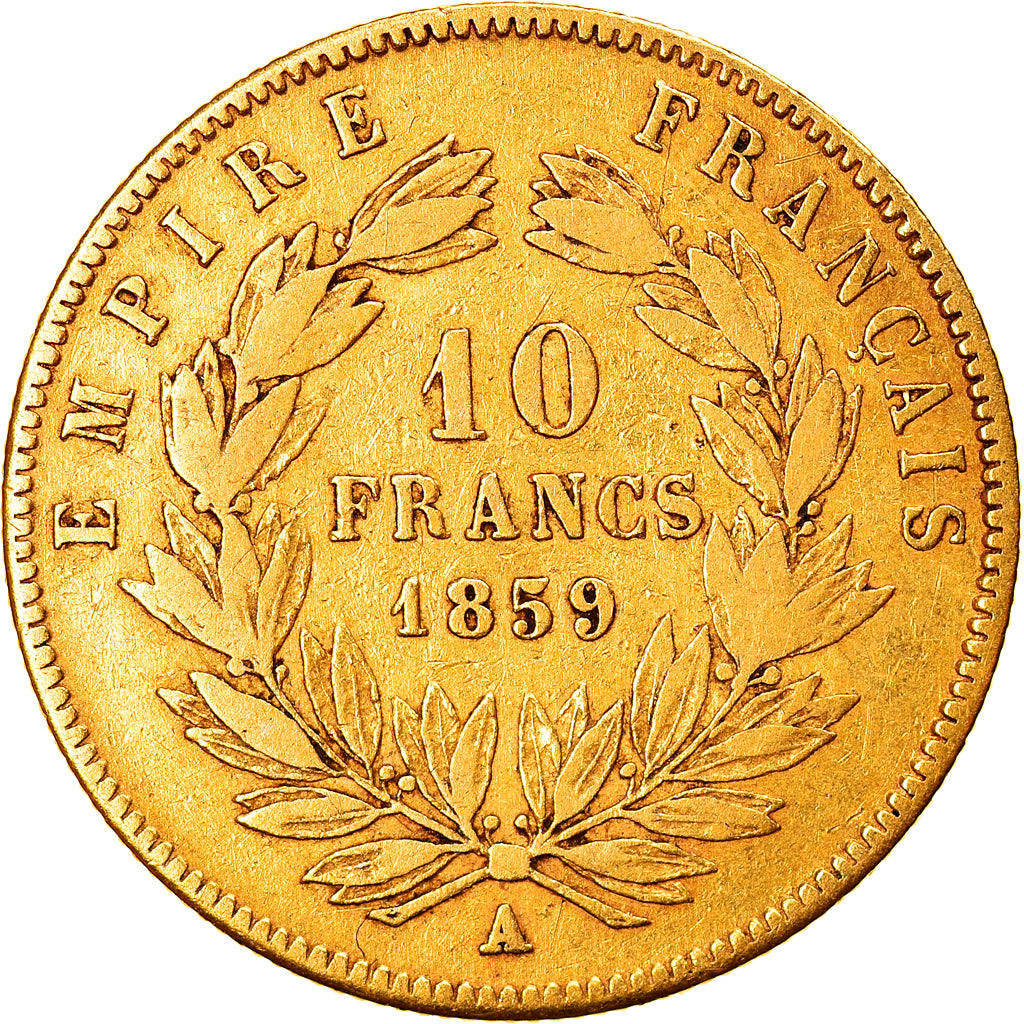 Monnaie, France, Napoleon III, 10 Francs, 1859, Paris, TB, Or, Gadoury:1014