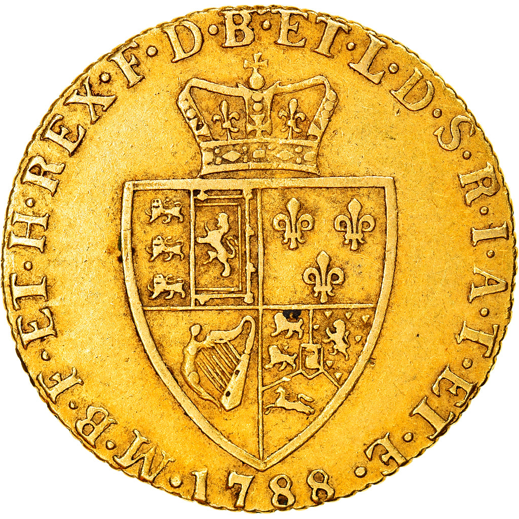 Coin, Great Britain, George III, Guinea, 1788, London, EF(40-45), Gold, KM:609