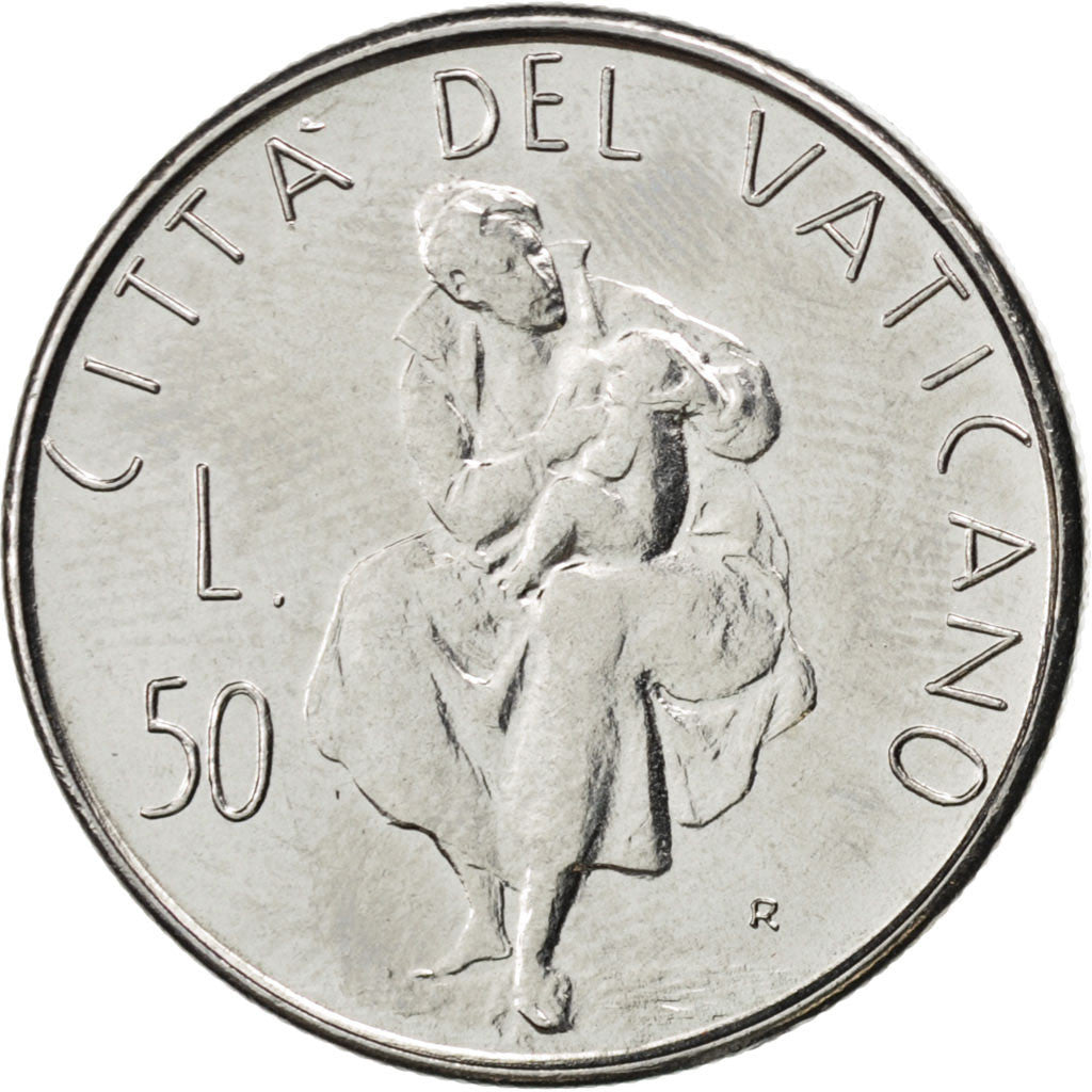 Coin, VATICAN CITY, John Paul II, 50 Lire, 1982, MS(63), Stainless Steel, KM:163