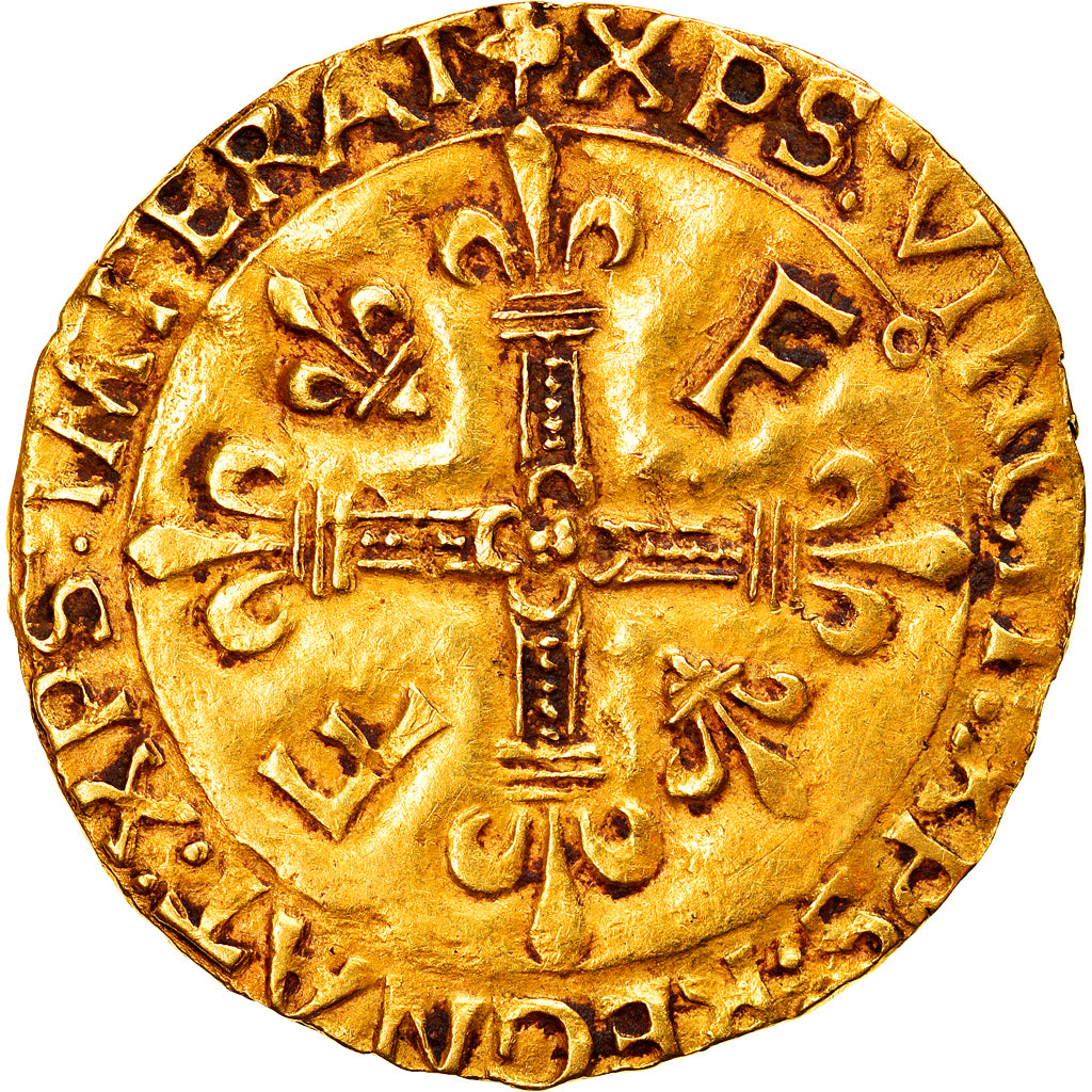 Coin, France, François Ier, Ecu d'or, Toulouse, 5th type, AU(50-53), Gold