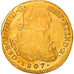 Coin, Colombia, Charles IV, 8 Escudos, 1807, Popayan, AU(50-53), Gold, KM:62.2