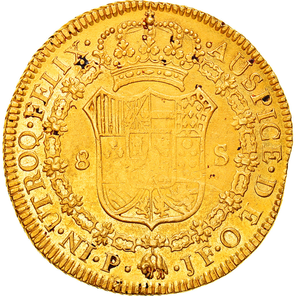 Coin, Colombia, Charles IV, 8 Escudos, 1807, Popayan, AU(50-53), Gold, KM:62.2