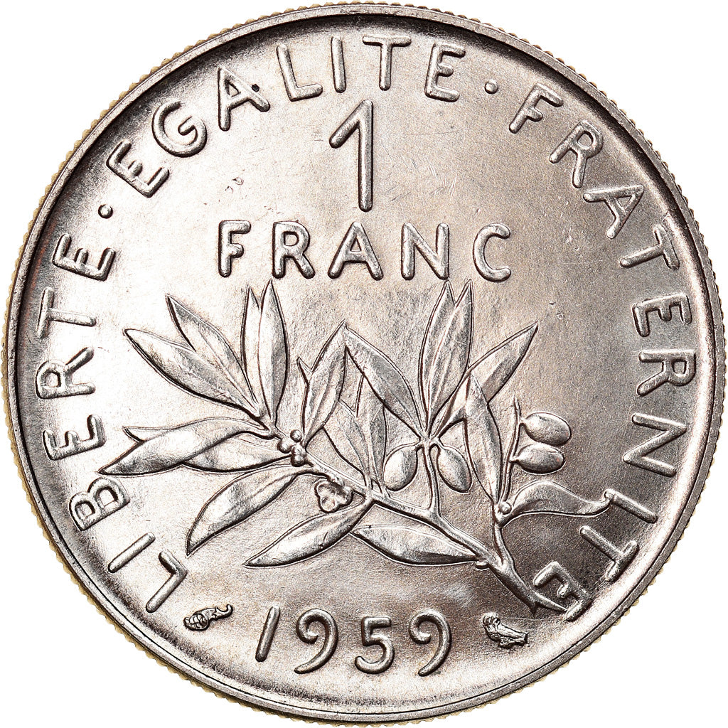 Coin, France, Semeuse, Franc, 1959, Paris, ESSAI, MS(63), Nickel, KM:E98