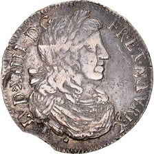 Moneda, Francia, Louis XIV, 1/2 Écu de Bourges, 1/2 Ecu, 1660, Bourges, BC+