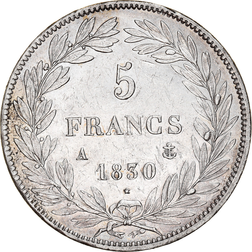 Coin, France, Louis-Philippe, 5 Francs, 1830, Paris, EF(40-45), Silver, KM:735.1