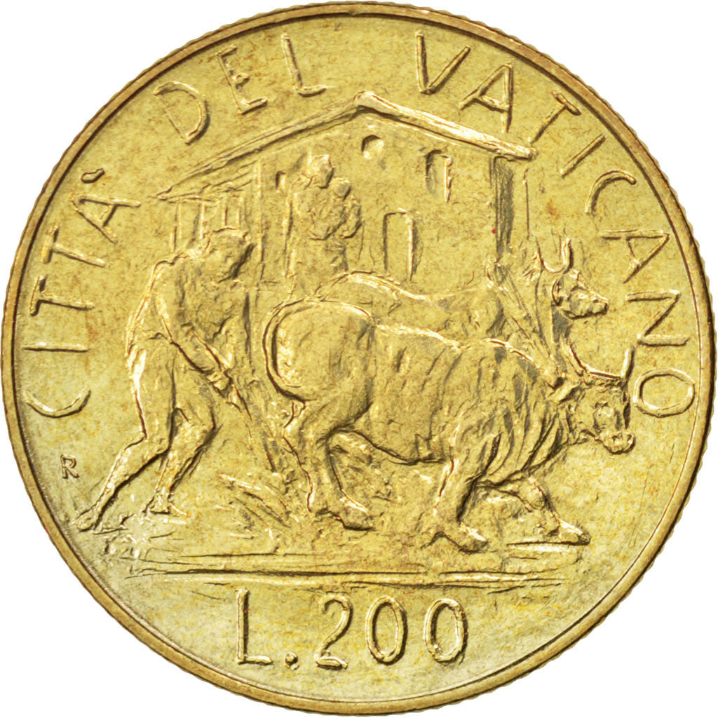 Monnaie, Cité du Vatican, John Paul II, 200 Lire, 1982, SPL, Aluminum-Bronze