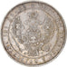 Moneta, Russia, Nicholas I, Poltina, 1/2 Rouble, 1854, Warsaw, BB, Argento