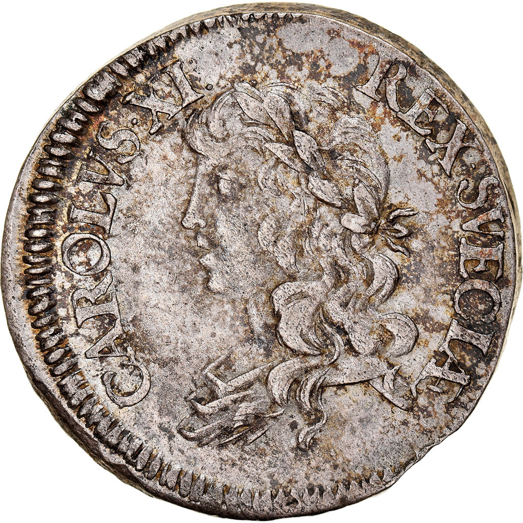 Coin, Sweden, Charles XI, 2 Mark, 1670, Stockholm, AU(55-58), Silver, KM:242