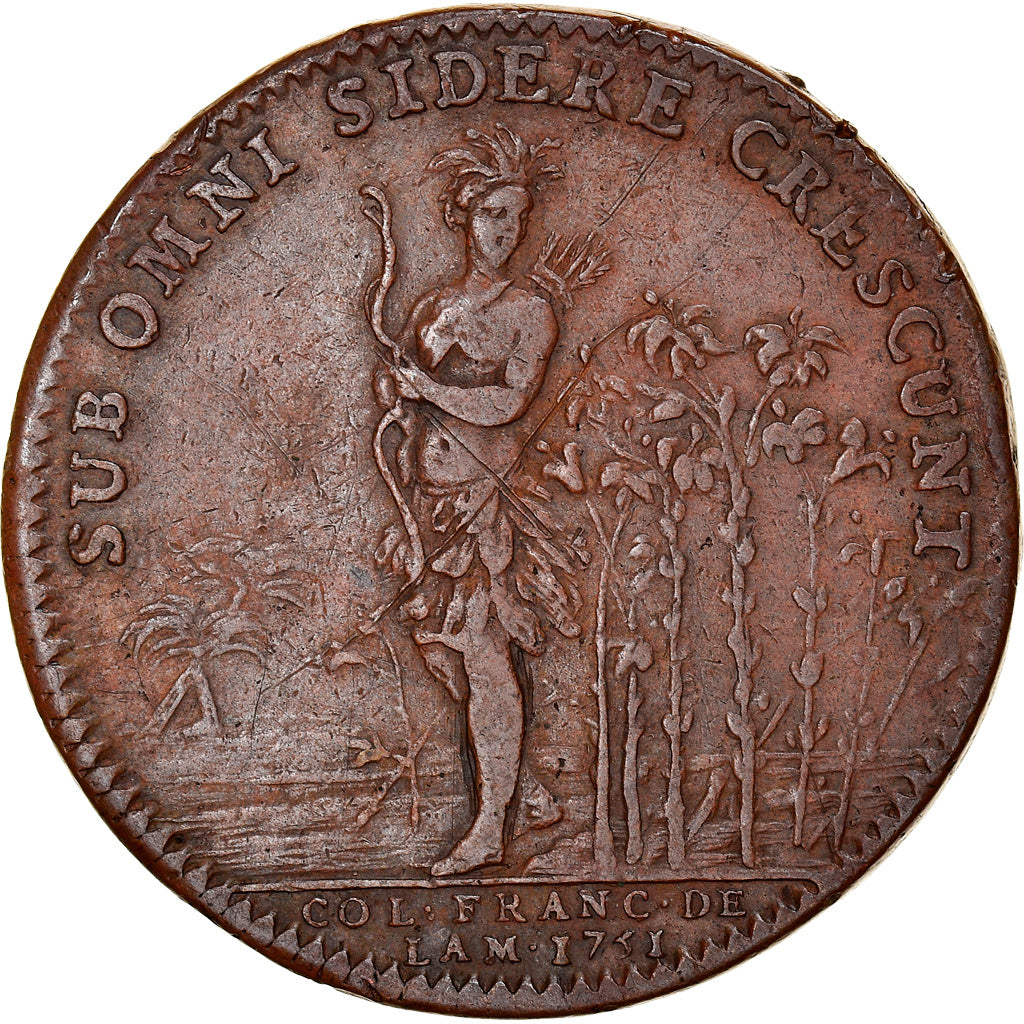 Kanada, Token, Louis XV, Colonies françaises de l'Amérique, 1751, SS, Kupfer
