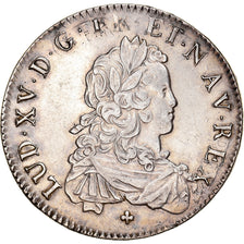 Moeda, França, Louis XV, Écu de France, Ecu, 1722, Metz, AU(55-58), Prata