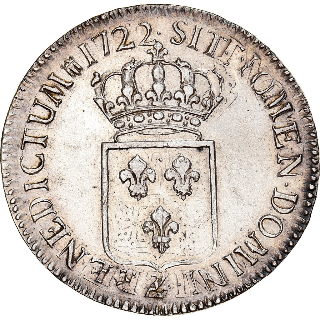 Coin, France, Louis XV, Écu de France, Ecu, 1722, Metz, AU(55-58), Silver