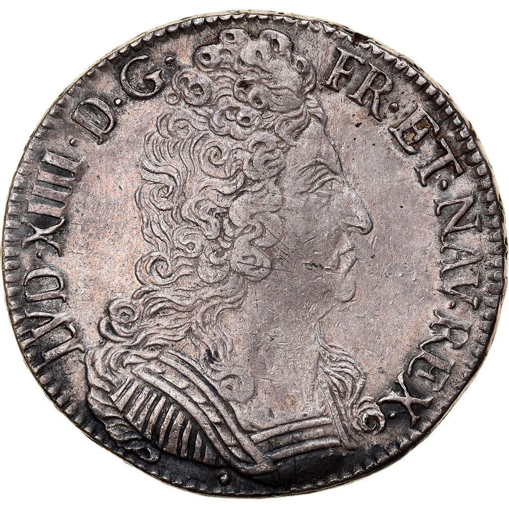 Coin, France, Louis XIV, Écu aux 3 couronnes, Ecu, 1709, Aix, Fautée