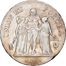 Coin, France, Union et Force, 5 Francs, AN 7, Paris, EF(40-45), Silver