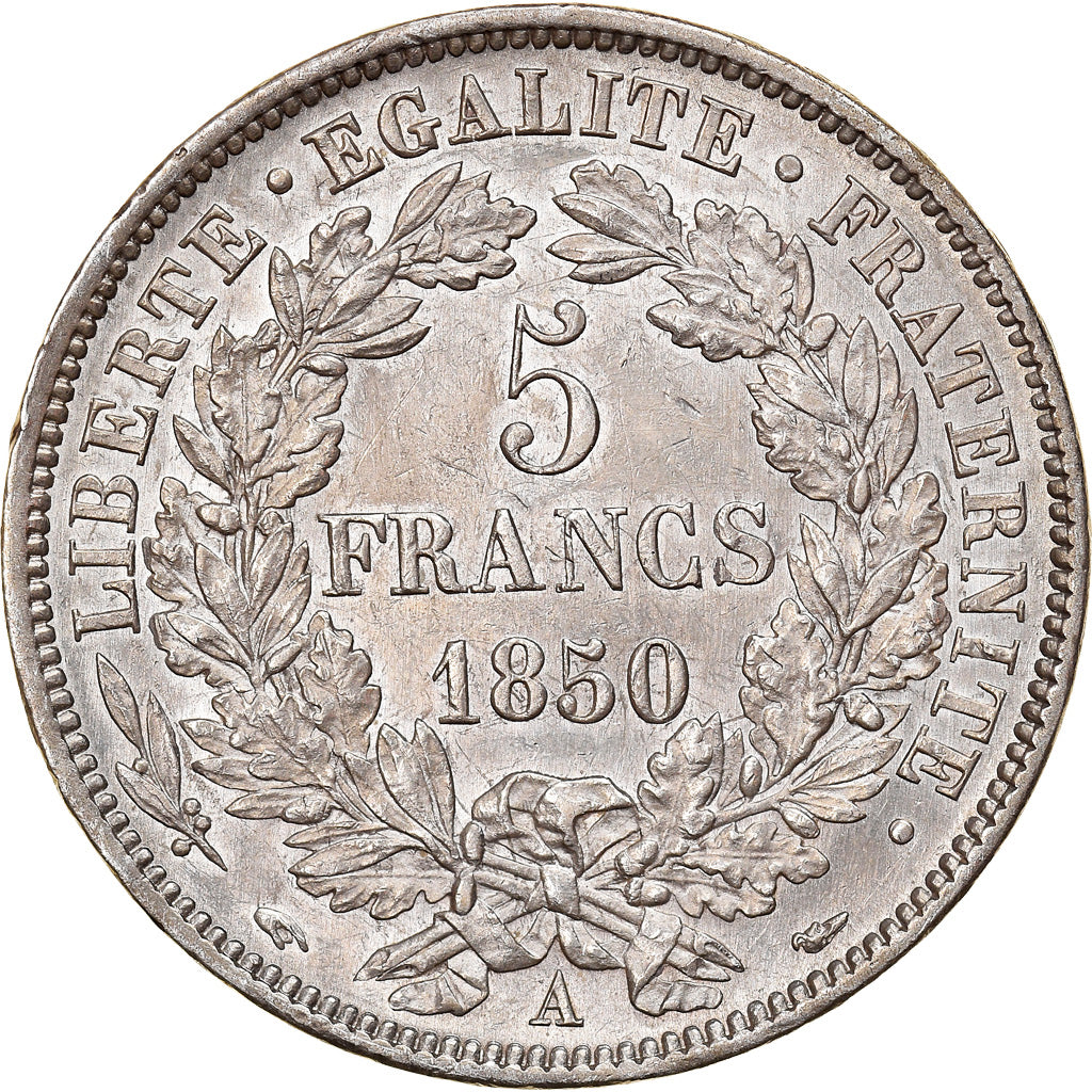 Coin, France, Cérès, 5 Francs, 1850, Paris, AU(50-53), Silver, KM:761.1