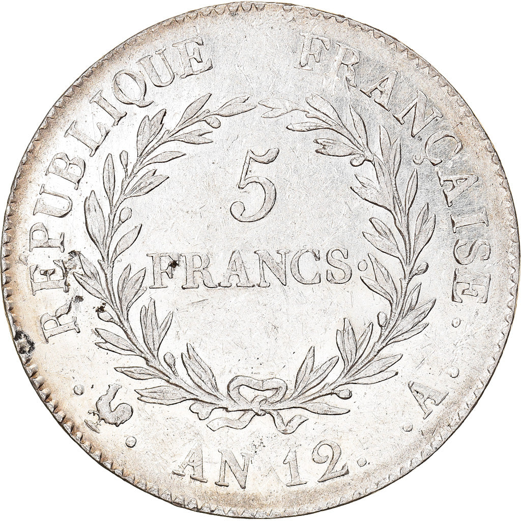 Moneta, Francia, Napoléon I, 5 Francs, An 12, Paris, BB+, Argento, KM:659.1