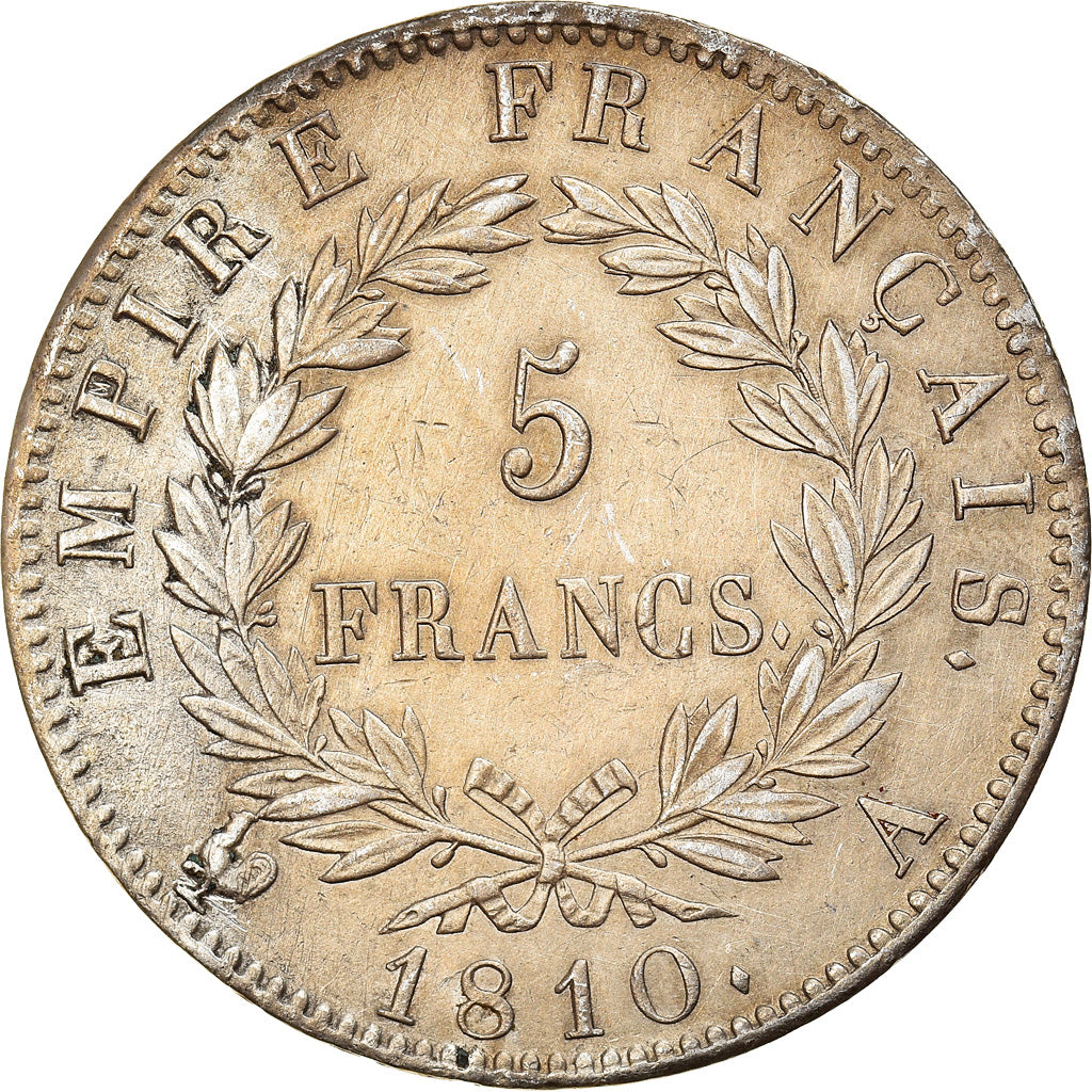 Monnaie, France, Napoléon I, 5 Francs, 1810, Paris, TTB+, Argent, Gadoury:584