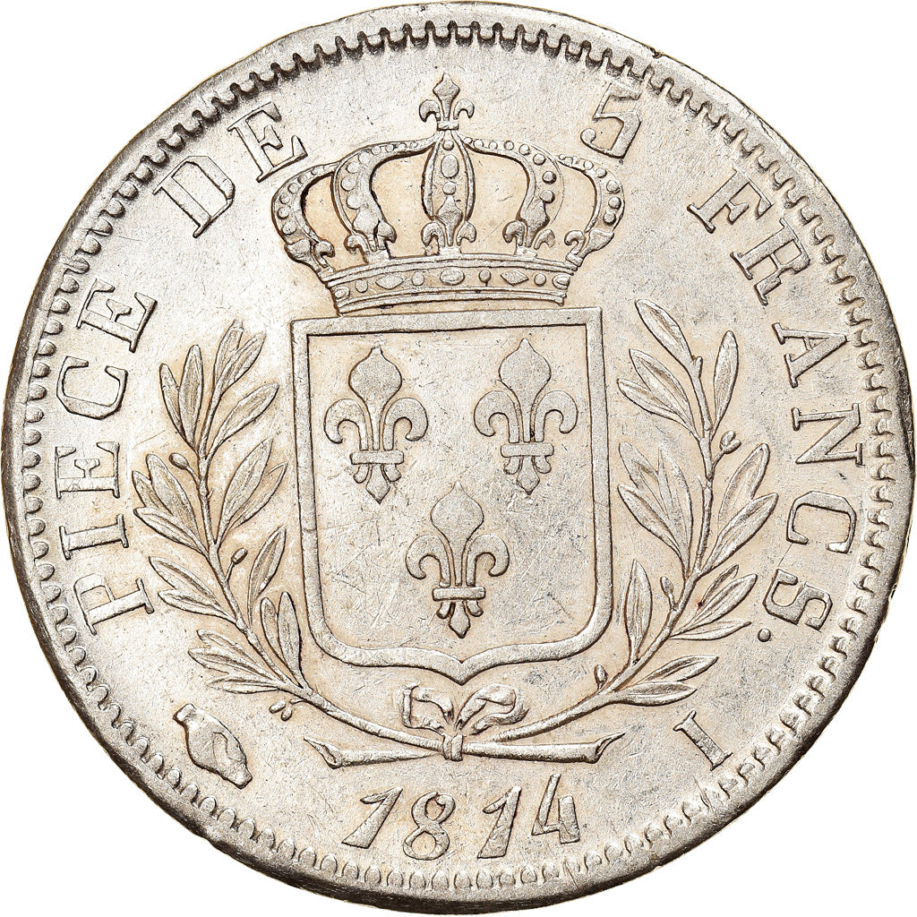 Coin, France, Louis XVIII, Louis XVIII, 5 Francs, 1814, Limoges, AU(50-53)